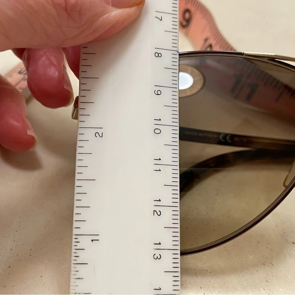 Auth EUC Gucci LOGO Aviator Sunglasses Gold HW tortoise brown gradient lenses - Picture 14 of 15